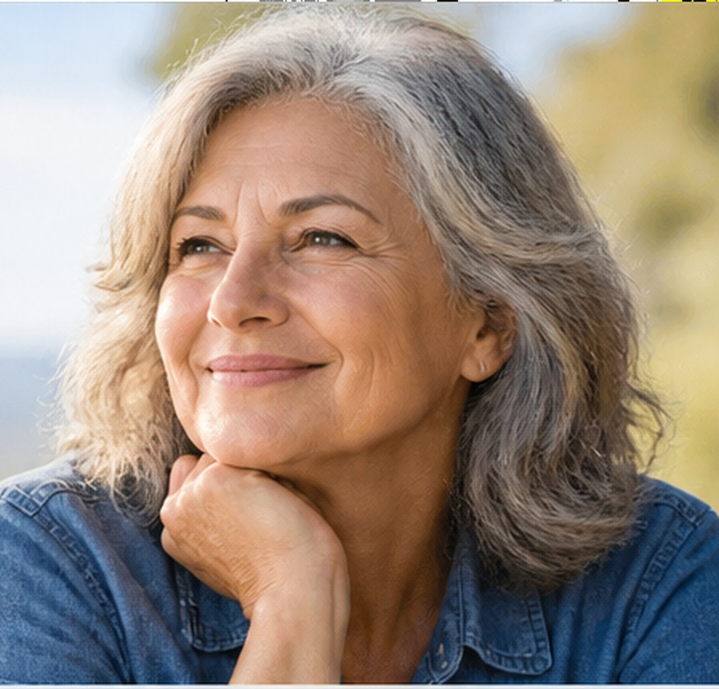 Older woman smiling outdoors